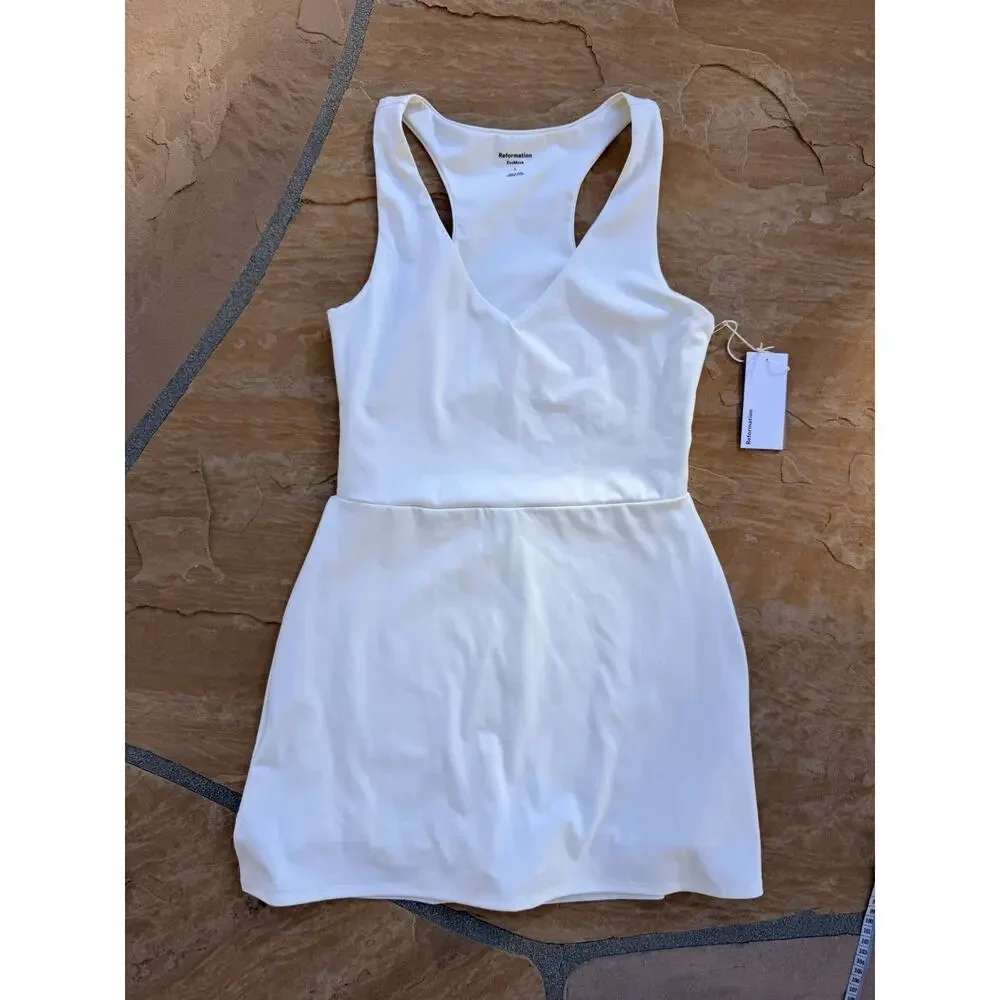 Reformation White Racerback Midi Dress - Picture 1 of 3